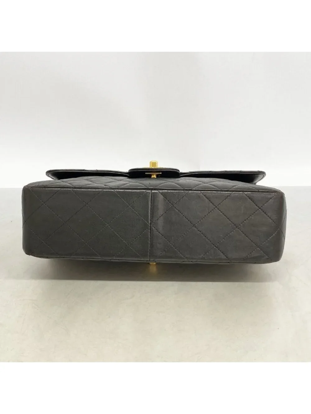 Chanel Shoulder Bag Quilted Double Face Lambskin Black Gold